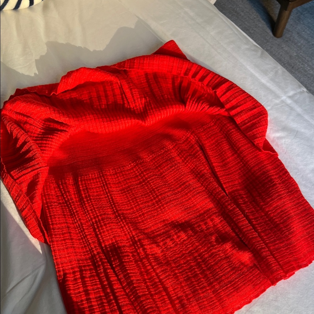 Red Pleated Missoni Mini Skirt - Picture 5 of 8